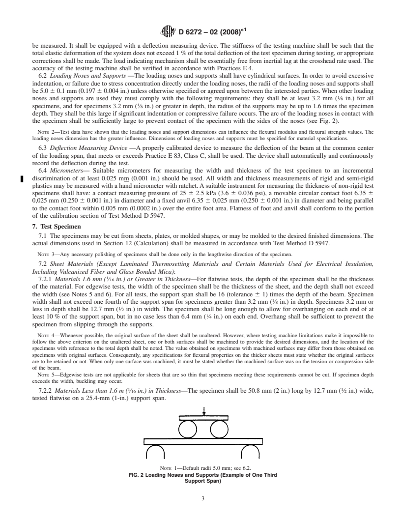 REDLINE ASTM D6272-02(2008)e1 - Standard Test Method for Flexural Properties of Unreinforced and Reinforced Plastics and Electrical Insulating Materials by Four-Point Bending