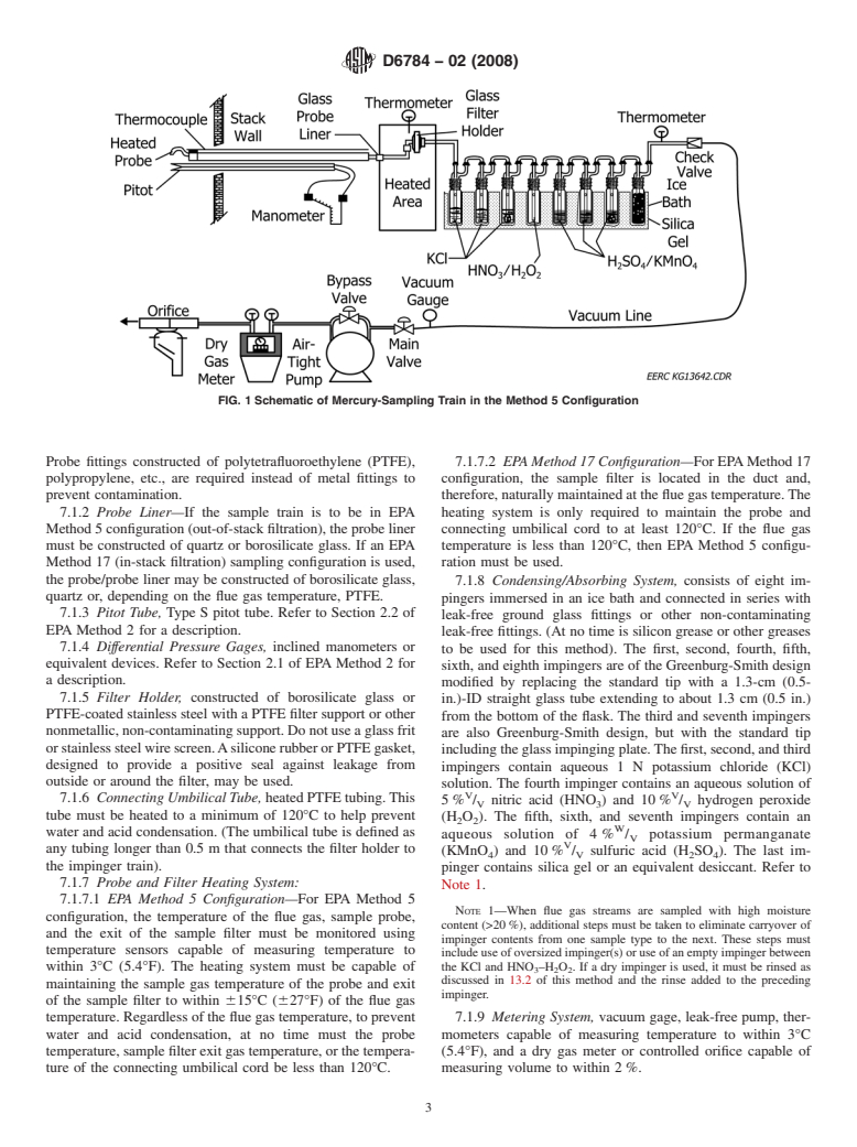 ASTM D6784-02(2008) - Standard Test Method for Elemental, Oxidized, Particle-Bound and Total Mercury in Flue Gas Generated from Coal-Fired Stationary Sources (Ontario Hydro Method)