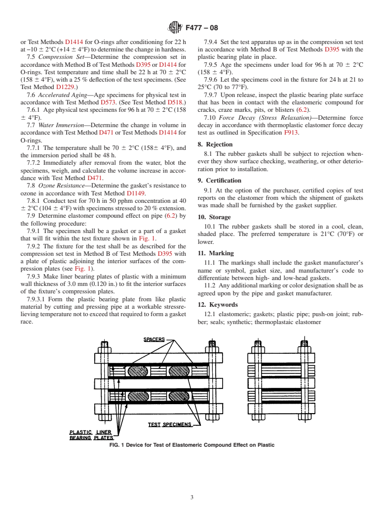 ASTM F477-08 - Standard Specification for  Elastomeric Seals (Gaskets) for Joining Plastic Pipe