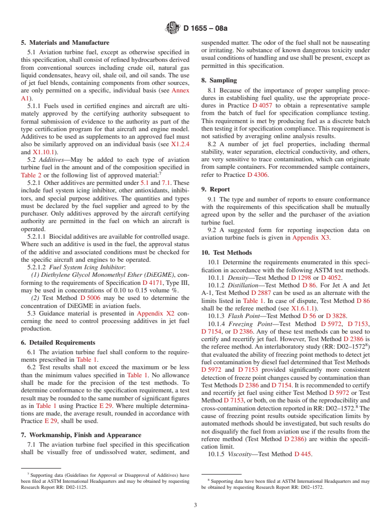 ASTM D1655-08a - Standard Specification for Aviation Turbine Fuels