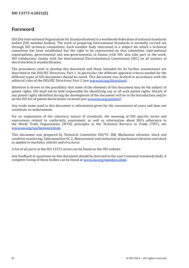 ISO 13373-4:2021 ISO 13373-4:2021 - Condition monitoring and diagnostics of machines -- Vibration condition monitoring - Page 4 preview