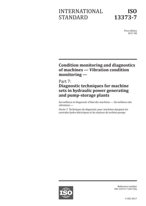 ISO 13373-7:2017 - Condition monitoring and diagnostics of machines -- Vibration condition monitoring