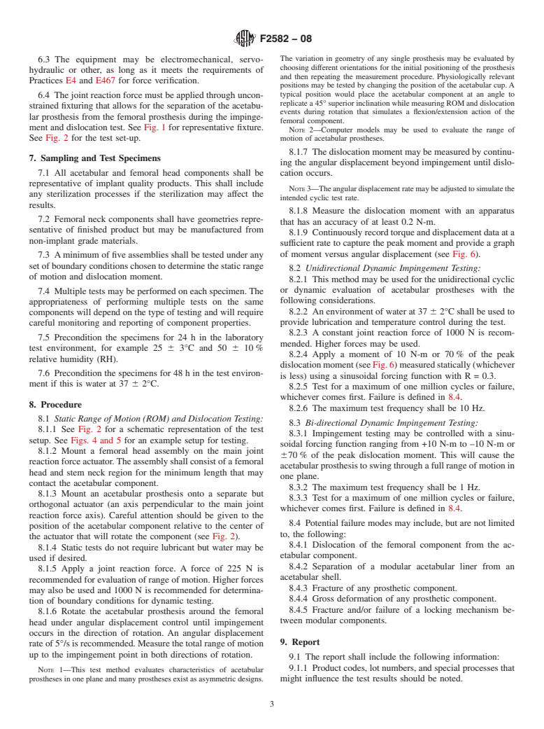 ASTM F2582-08 - Standard Test Method for Impingement of Acetabular Prostheses