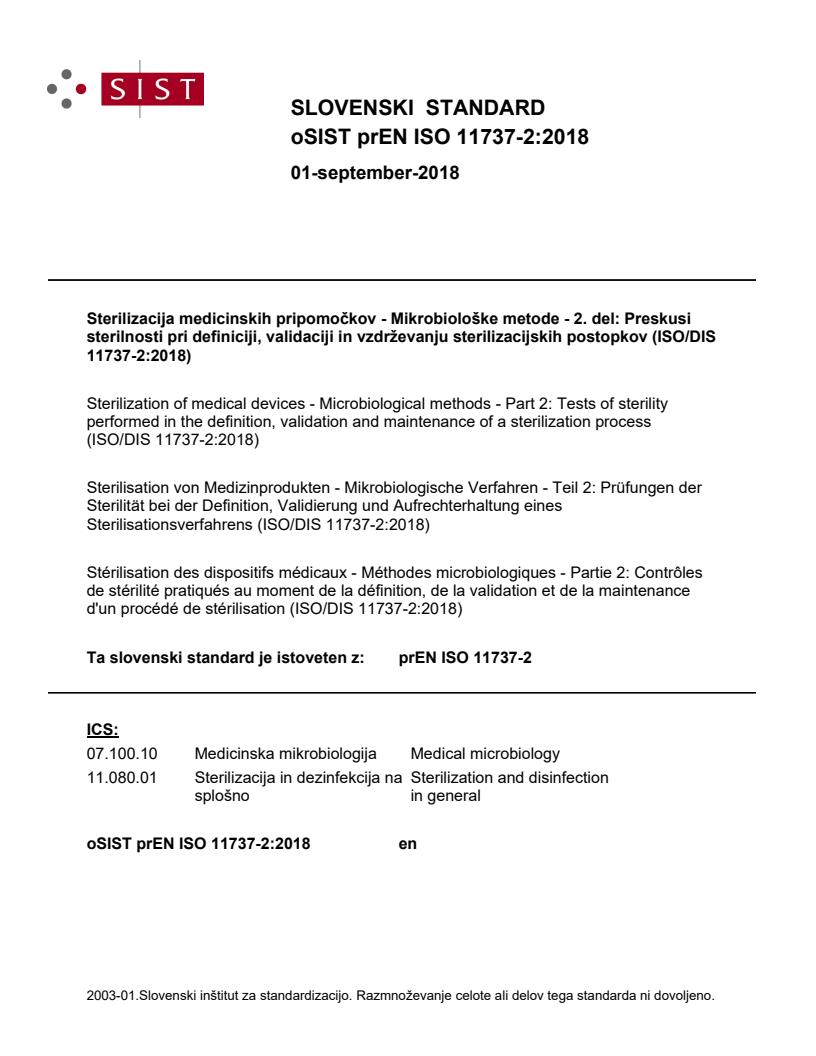 prEN ISO 11737-2:2018