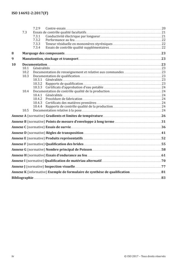 ISO 14692-2:2017 ISO 14692-2:2017 - Industries du pétrole et du gaz naturel -- Canalisations en plastique renforcé de verre (PRV) - Page 4 preview