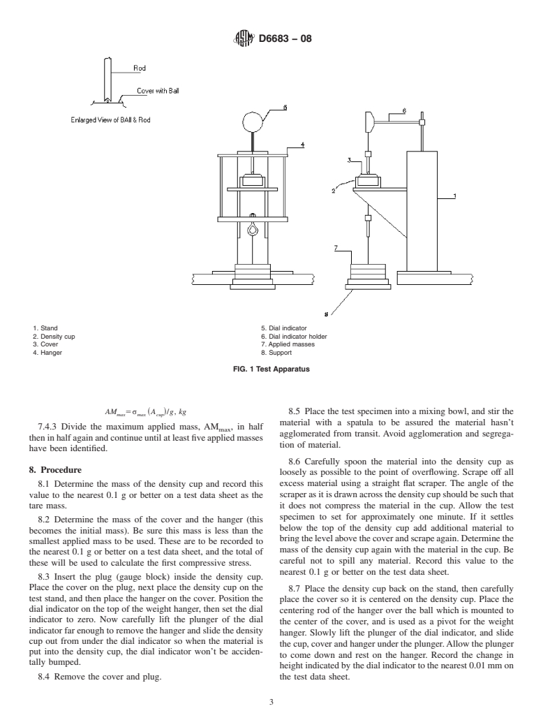 ASTM D6683-08 - Standard Test Method for Measuring Bulk Density Values of Powders and Other Bulk Solids as Function of Compressive Stress