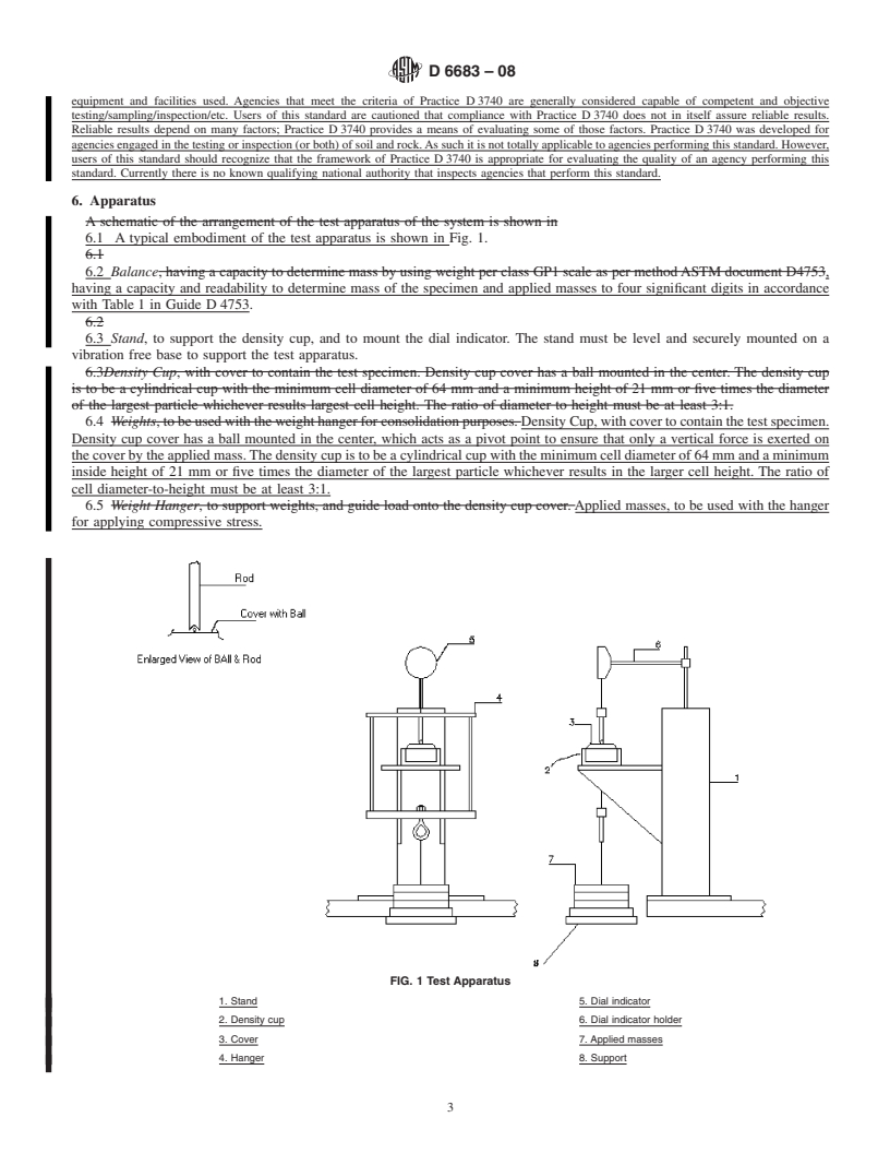 REDLINE ASTM D6683-08 - Standard Test Method for Measuring Bulk Density Values of Powders and Other Bulk Solids as Function of Compressive Stress