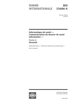 ISO 13606-4:2019 - Informatique de santé — Communication du dossier de santé informatisé — Partie 4: Sécurité
Released:6/7/2019 - Page 1 preview