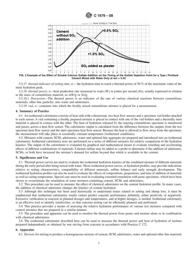 REDLINE ASTM C1679-08 - Standard Practice for Measuring Hydration Kinetics of Hydraulic Cementitious Mixtures Using Isothermal Calorimetry