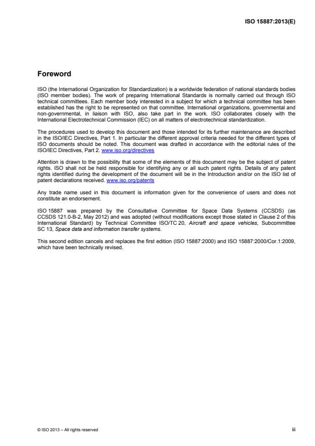ISO 15887:2013 ISO 15887:2013 - Space data and information transfer systems -- Lossless data compression - Page 3 preview