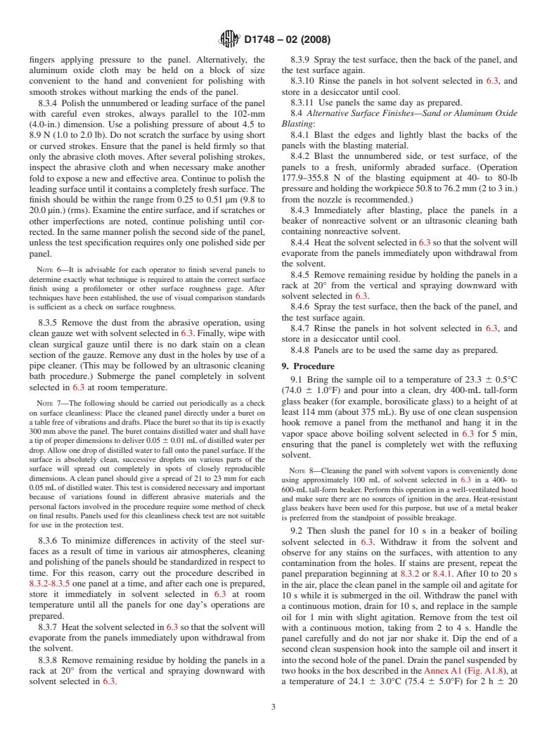 ASTM D1748-02(2008) - Standard Test Method for Rust Protection by Metal Preservatives in the Humidity Cabinet