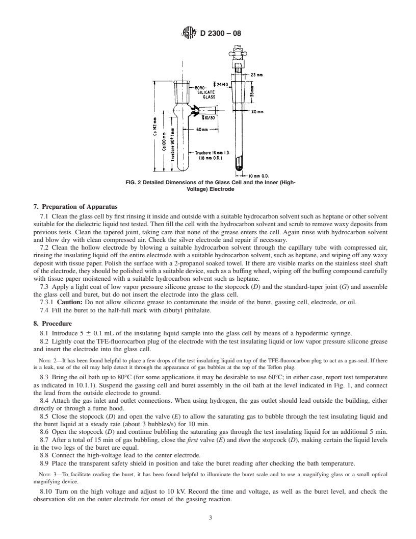 REDLINE ASTM D2300-08 - Standard Test Method for  Gassing of Electrical Insulating Liquids Under Electrical Stress and Ionization (Modified Pirelli Method)