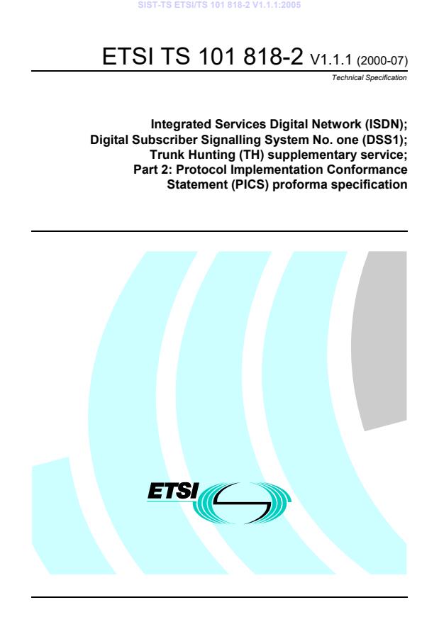TS ETSI/TS 101 818-2 V1.1.1:2005