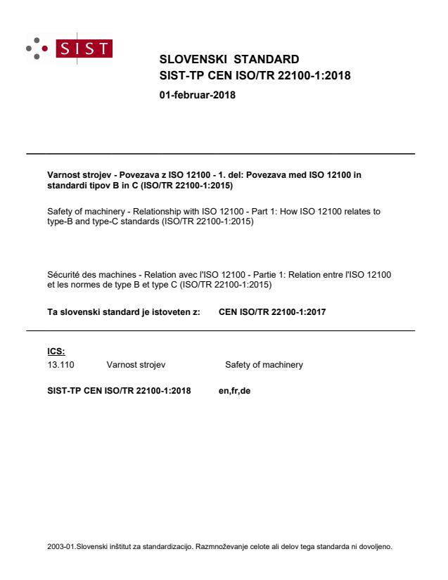 TP CEN ISO/TR 22100-1:2018