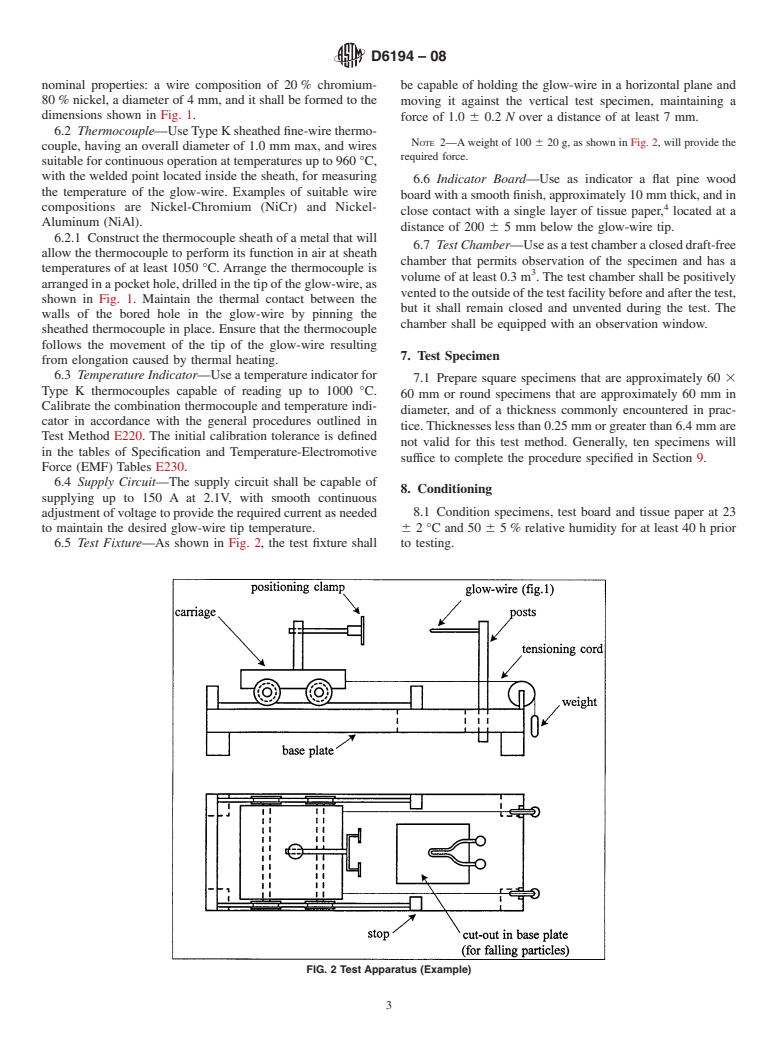 ASTM D6194-08 - Standard Test Method for Glow-Wire Ignition of Materials