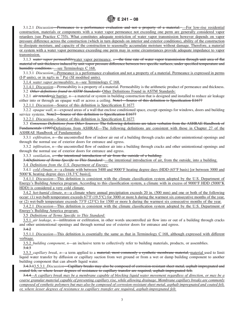 REDLINE ASTM E241-08 - Standard Guide for Limiting Water-Induced Damage to Buildings