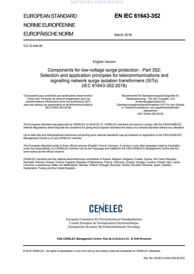 EN IEC 61643-352:2018 - BARVE