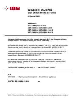 EN IEC 60335-2-37:2025 - BARVE - Page 1 preview