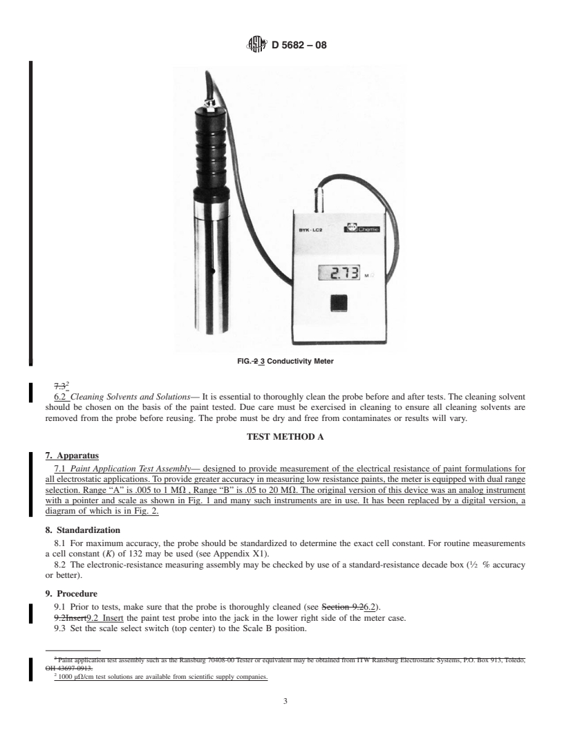 REDLINE ASTM D5682-08 - Standard Test Methods for  Electrical Resistivity of Liquid Paint and Related Materials