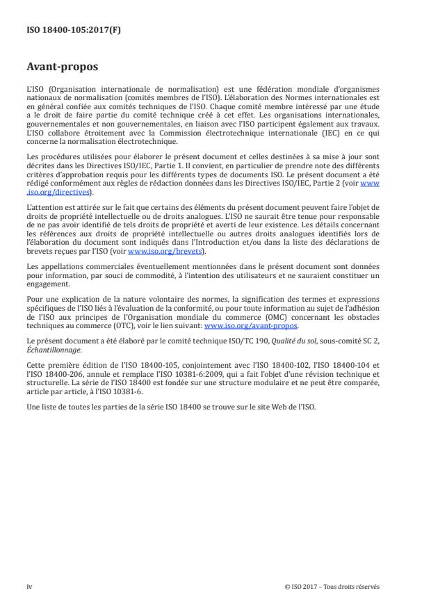 SIST ISO 18400-105:2018 ISO 18400-105:2017 - Qualité du sol -- Échantillonnage - Page 4 preview