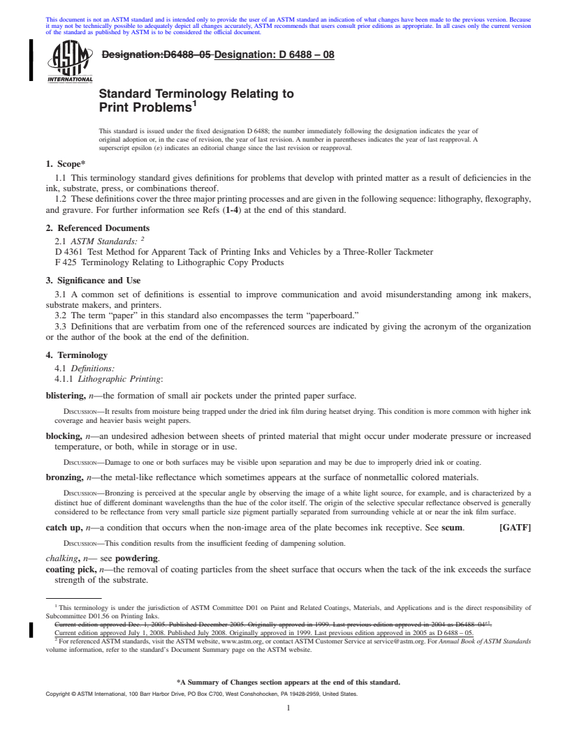 REDLINE ASTM D6488-08 - Standard Terminology Relating to Print Problems