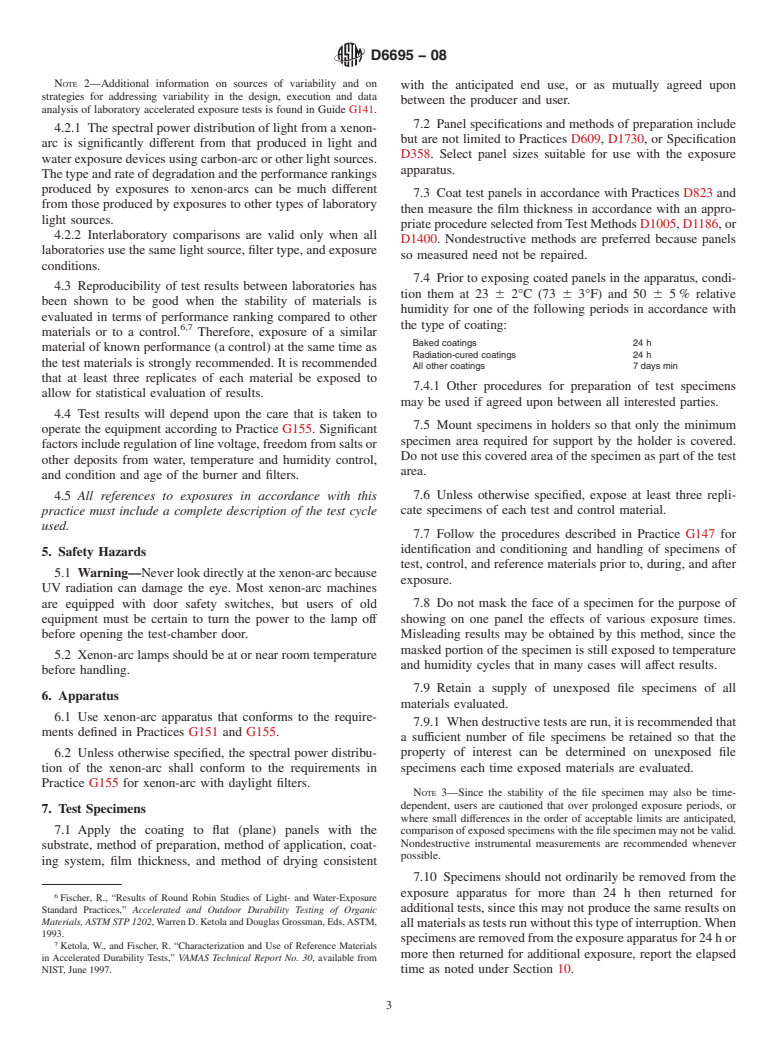 ASTM D6695-08 - Standard Practice for Xenon-Arc Exposures of Paint and Related Coatings