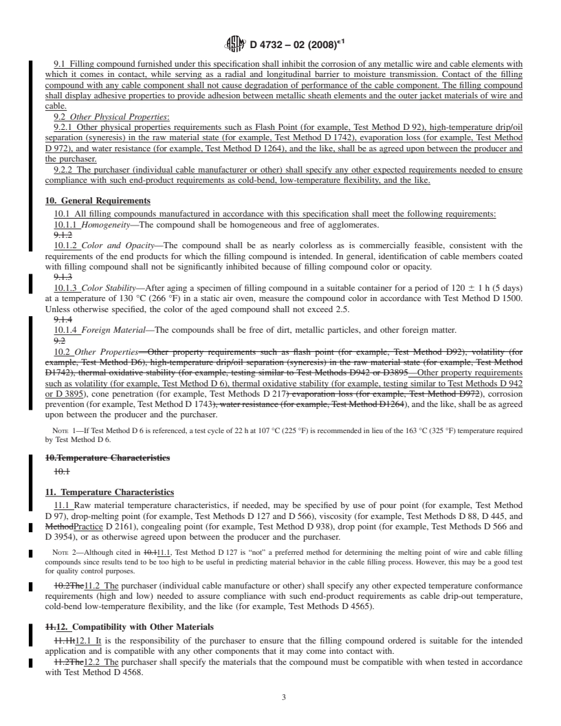 REDLINE ASTM D4732-02(2008)e1 - Standard Specification for Cool-Application Filling Compounds for Telecommunications Wire and Cable