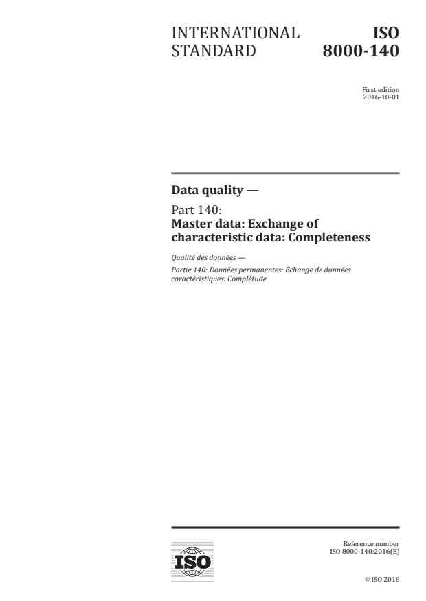 ISO 8000-140:2016 - Data quality