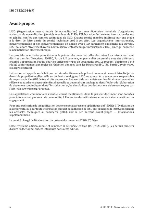 ISO 7322:2014 ISO 7322:2014 - Aggloméré composé de liege -- Méthodes d'essai - Page 4 preview