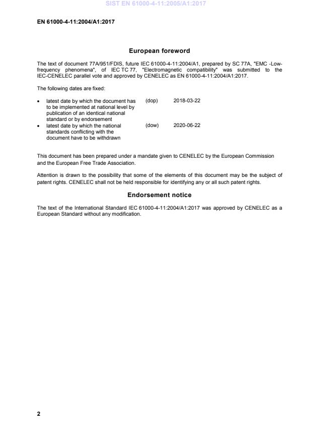 EN 61000-4-11:2004/A1:2017 EN 61000-4-11:2005/A1:2017 - Page 4 preview