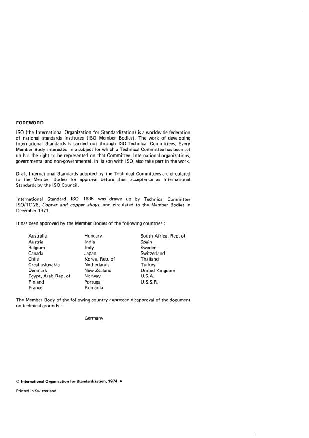 ISO 1635:1974 ISO 1635:1974 - Wrought copper and copper alloys -- Round tubes for general purposes -- Mechanical properties - Page 2 preview