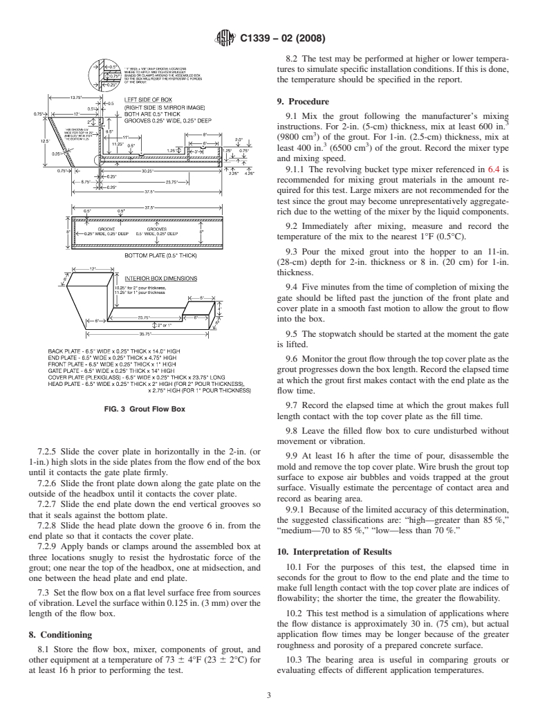 ASTM C1339-02(2008) - Standard Test Method for  Flowability and Bearing Area of Chemical-Resistant Polymer Machinery Grouts