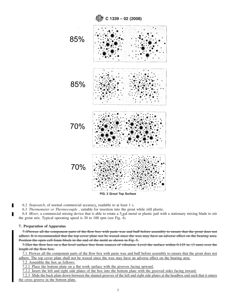 REDLINE ASTM C1339-02(2008) - Standard Test Method for  Flowability and Bearing Area of Chemical-Resistant Polymer Machinery Grouts