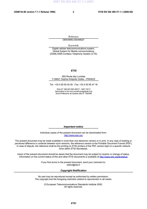 SIST EN 302 406 V7.1.1:2003 SIST EN 302 406 V7.1.1:2003 - Page 4 preview