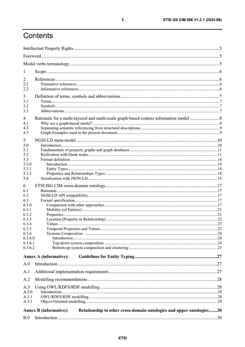 ETSI GS CIM 006 V1.2.1 (2023-06) - Context Information Management (CIM); NGSI-LD Information Model