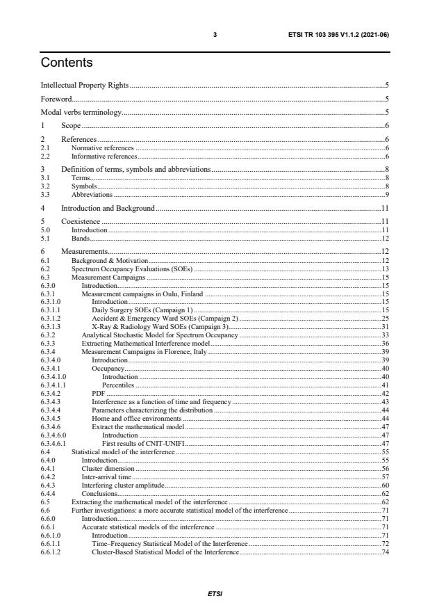 ETSI TR 103 395 V1.1.2 (2021-06) - Smart Body Area Network (SmartBAN); Measurements and modelling of SmartBAN Radio Frequency (RF) environment