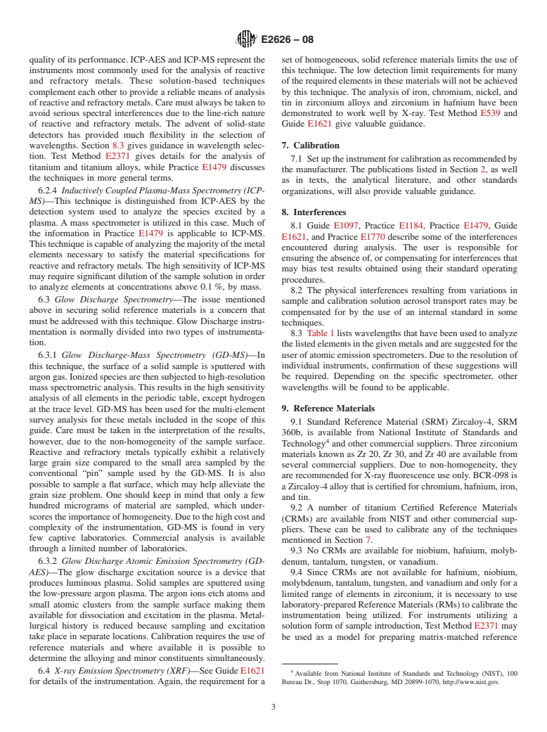 ASTM E2626-08 - Standard Guide for Spectrometric Analysis of Reactive and Refractory Metals