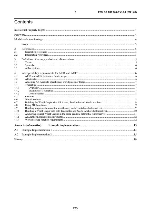 ETSI GS ARF 004-2 V1.1.1 (2021-08) - Augmented Reality Framework (ARF) Interoperability Requirements for AR components, systems and services Part 2: World Storage and AR Authoring functions