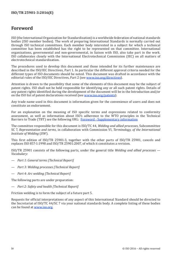 ISO/TR 25901-3:2016 ISO/TR 25901-3:2016 - Welding and allied processes -- Vocabulary - Page 4 preview