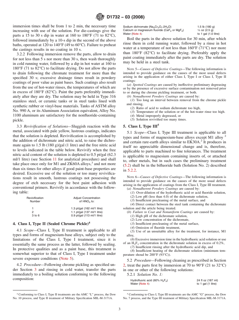 ASTM D1732-03(2008) - Standard Practices for  Preparation of Magnesium Alloy Surfaces for Painting