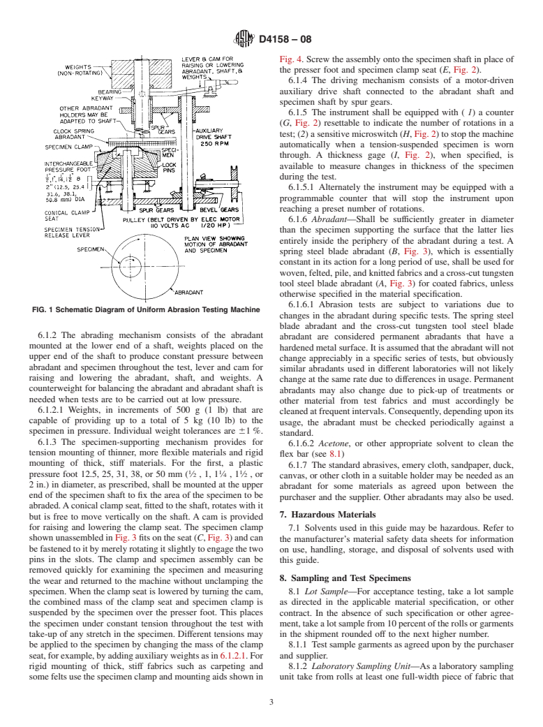 ASTM D4158-08 - Standard Guide for Abrasion Resistance of Textile Fabrics (Uniform Abrasion)