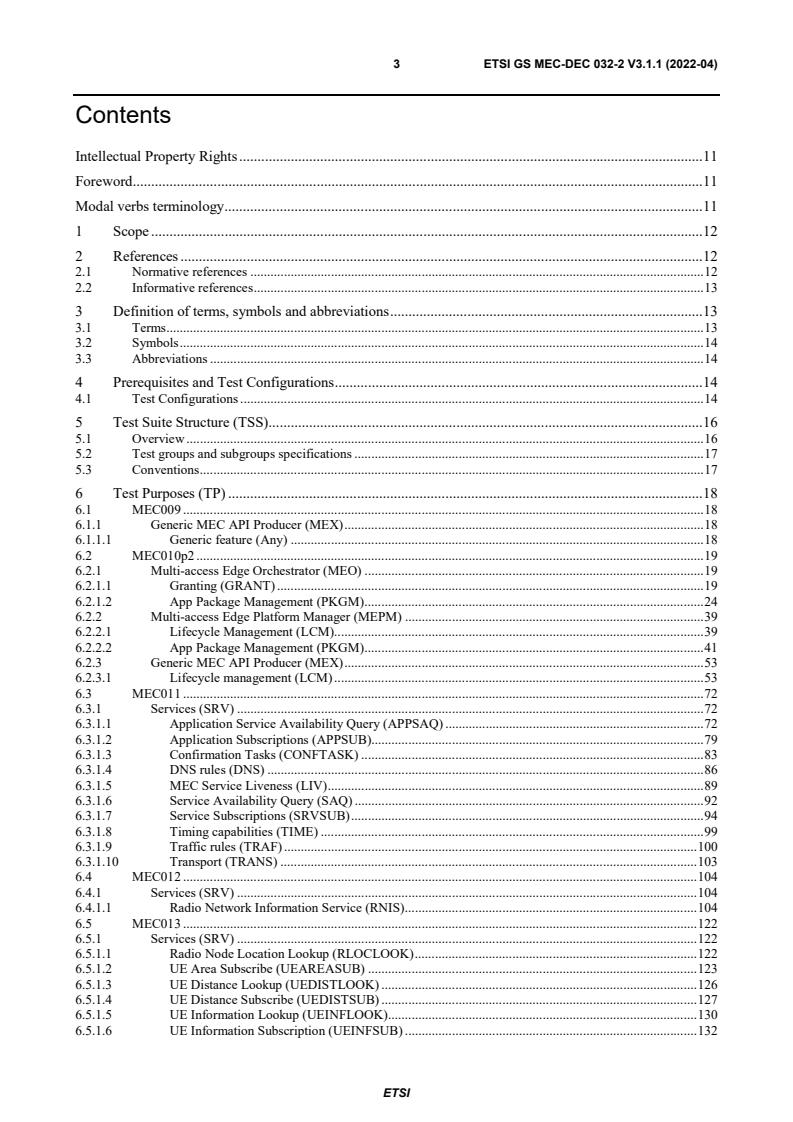 ETSI GS MEC-DEC 032-2 V3.1.1 (2022-04) - Multi-access Edge Computing (MEC); API Conformance Test Specification; Part 2: Test Purposes (TP)