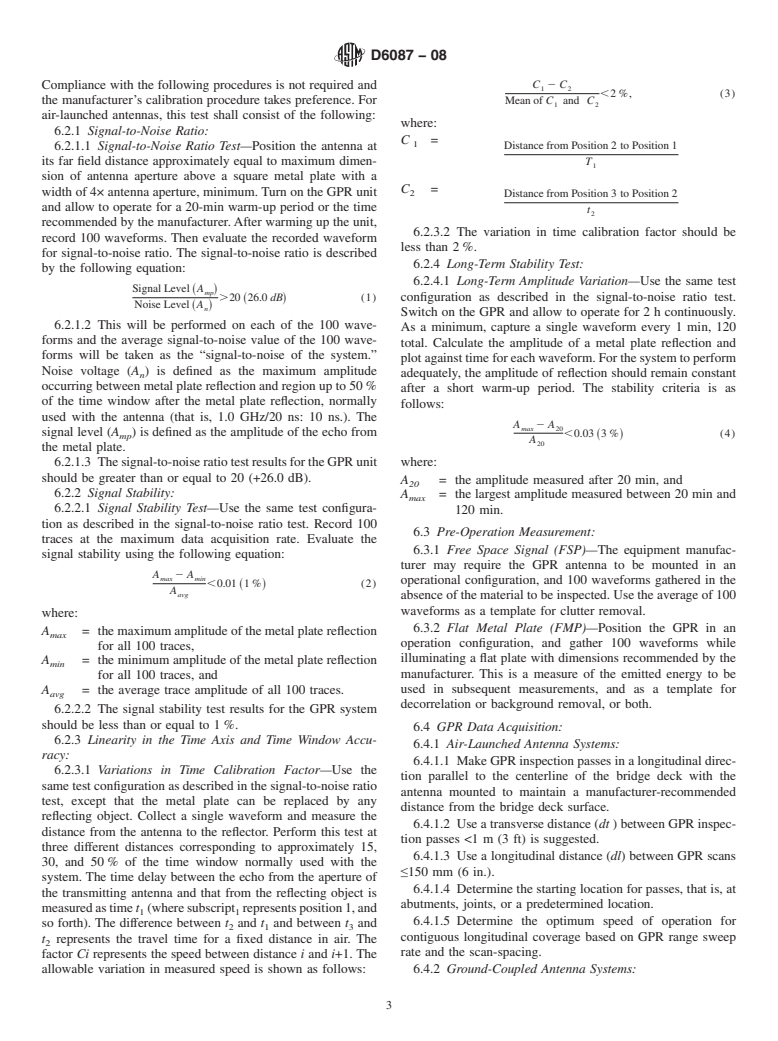 ASTM D6087-08 - Standard Test Method for Evaluating Asphalt-Covered Concrete Bridge Decks Using Ground Penetrating Radar