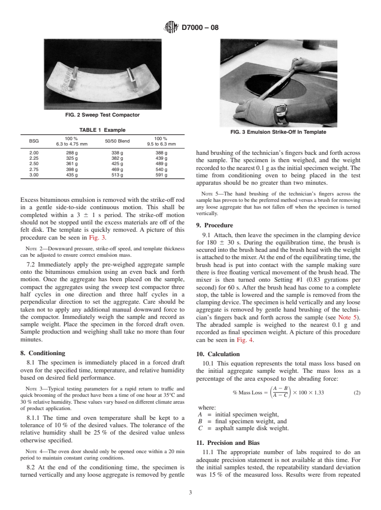 ASTM D7000-08 - Standard Test Method for Sweep Test of Bituminous Emulsion Surface Treatment Samples