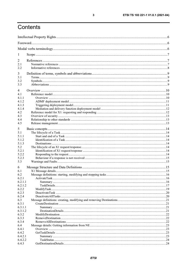 ETSI TS 103 221-1 V1.8.1 (2021-04) - Lawful Interception (LI); Internal Network Interfaces; Part 1: X1