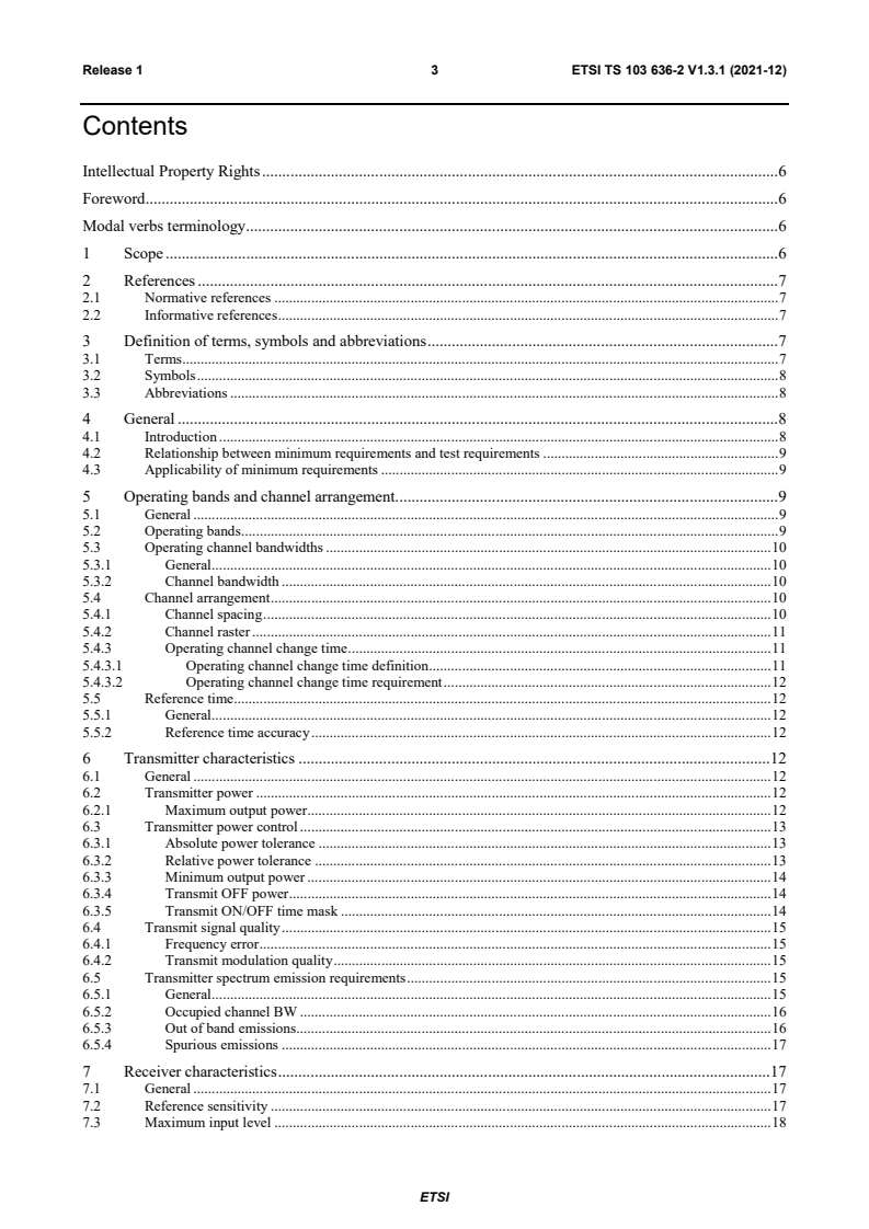 ETSI TS 103 636-2 V1.3.1 (2021-12) ETSI TS 103 636-2 V1.3.1 (2021-12) - DECT-2020 New Radio (NR); Part 2: Radio reception and transmission requirements; Release 1