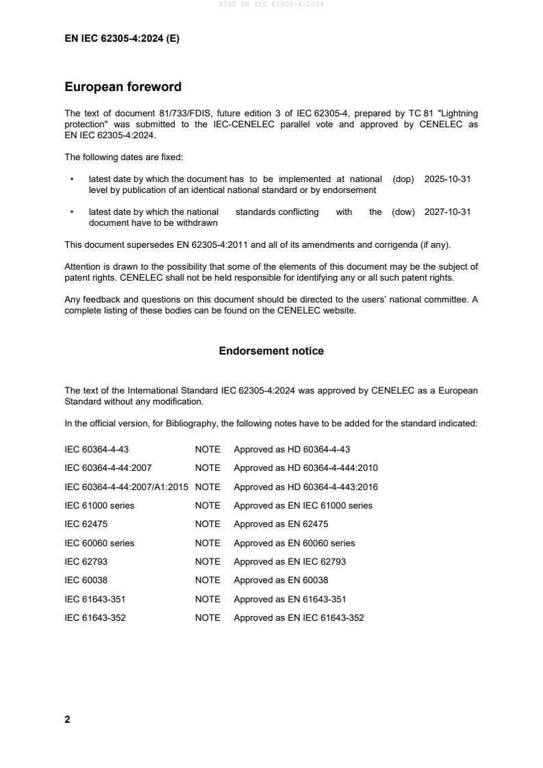 SIST EN IEC 62305-4:2024 SIST EN IEC 62305-4:2024 - BARVE - Page 4 preview