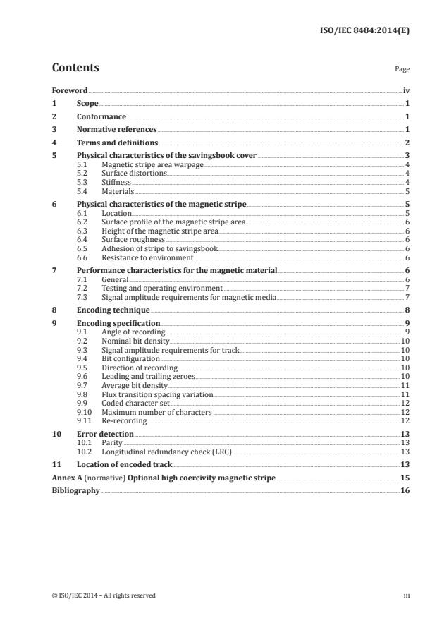 ISO/IEC 8484:2014 - Information technology -- Magnetic stripes on savingsbooks