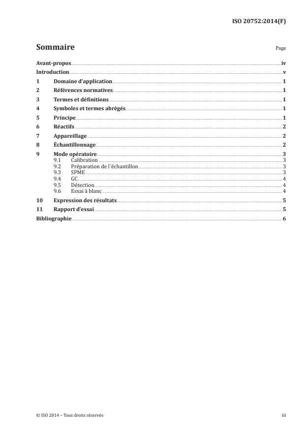 ISO 20752:2014 - Bouchons en liege -- Dosage du 2, 4, 6-trichloroanisol (TCA) relargable