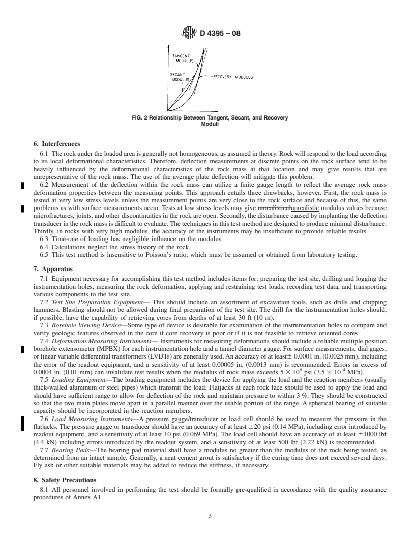 REDLINE ASTM D4395-08 - Standard Test Method for  Determining In Situ Modulus of Deformation of Rock Mass Using Flexible Plate Loading Method